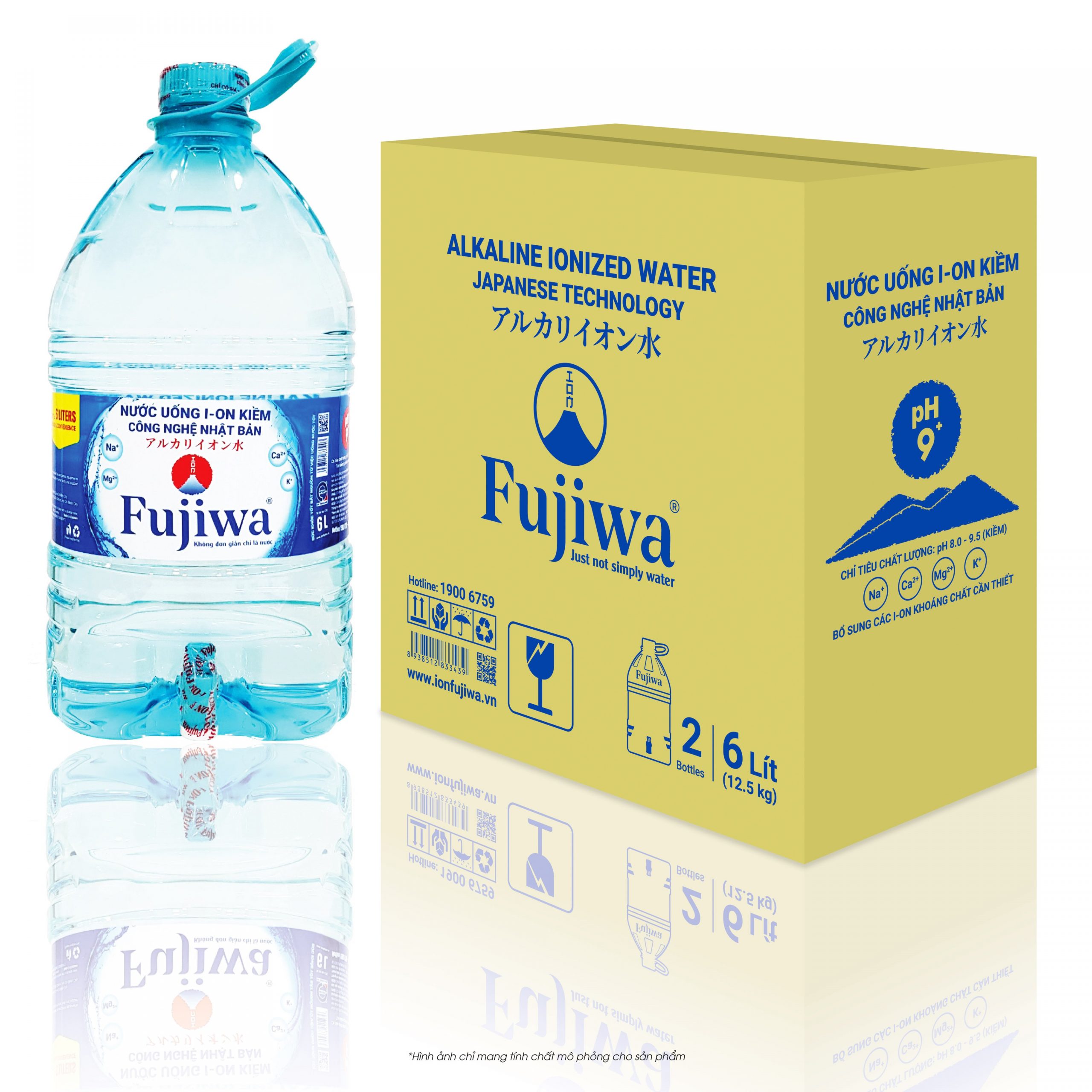 Nước uống ion kiềm Fujiwa Thùng 2 bình có vòi x 6L