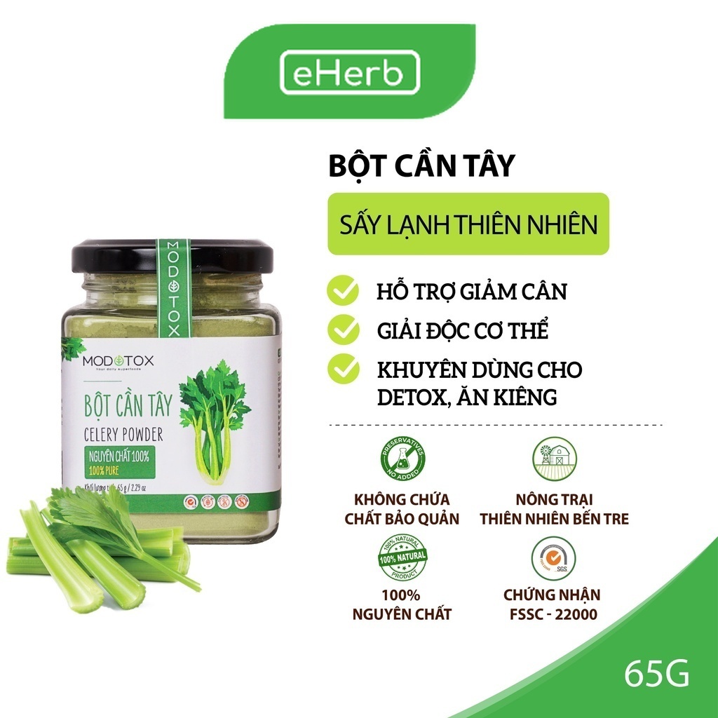Bột cần tây sấy lạnh nguyên chất giảm cân thanh lọc detox cơ thể từ thiên