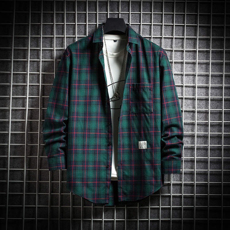 Áo sơ mi nam phối caro xanh kiểu mới Thời trang ARIC - MEN LUXURY kiểu hiện đại , trẻ trung , năng động