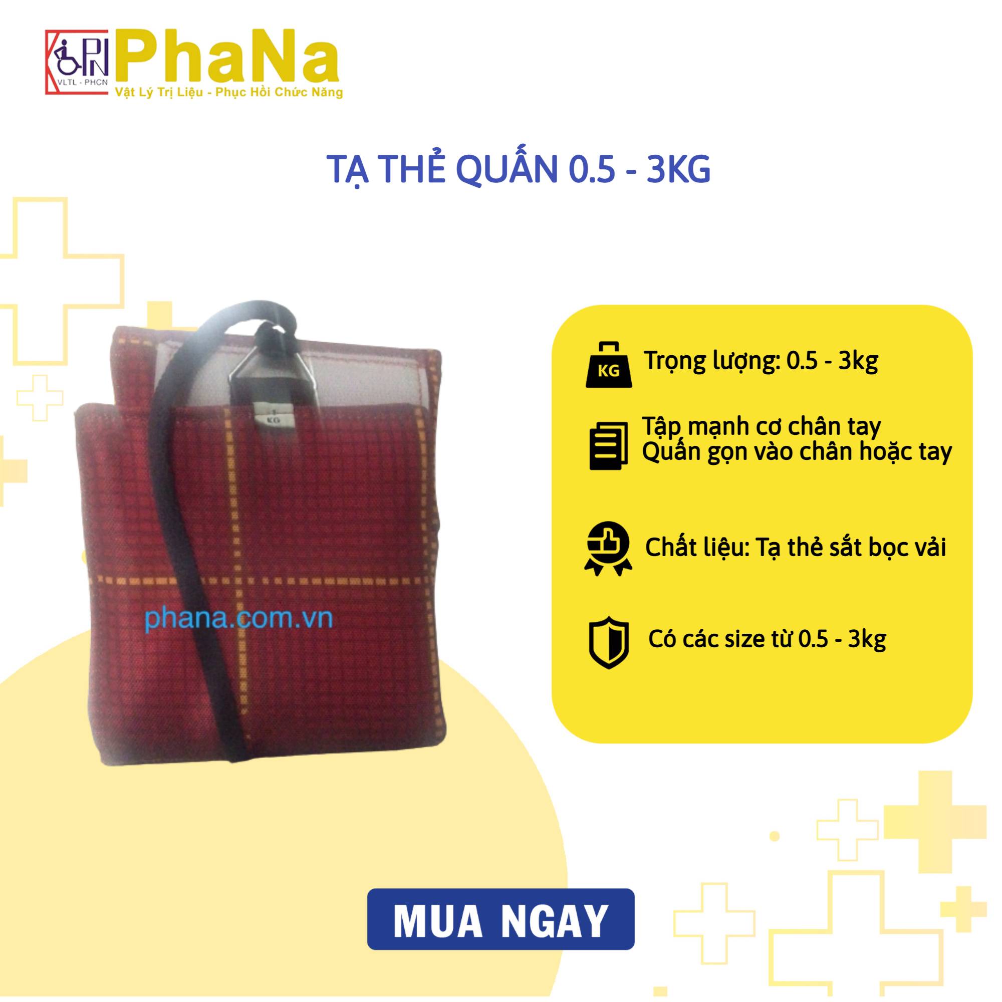 [HCM]Tạ thẻ quấn 0.5kg - 3kg- PN-TTQ