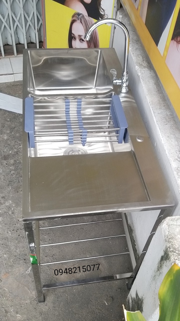 CHẬU RỬA CHÉN 1Mx48x75 CÓ KHUNG VÀ VÒI