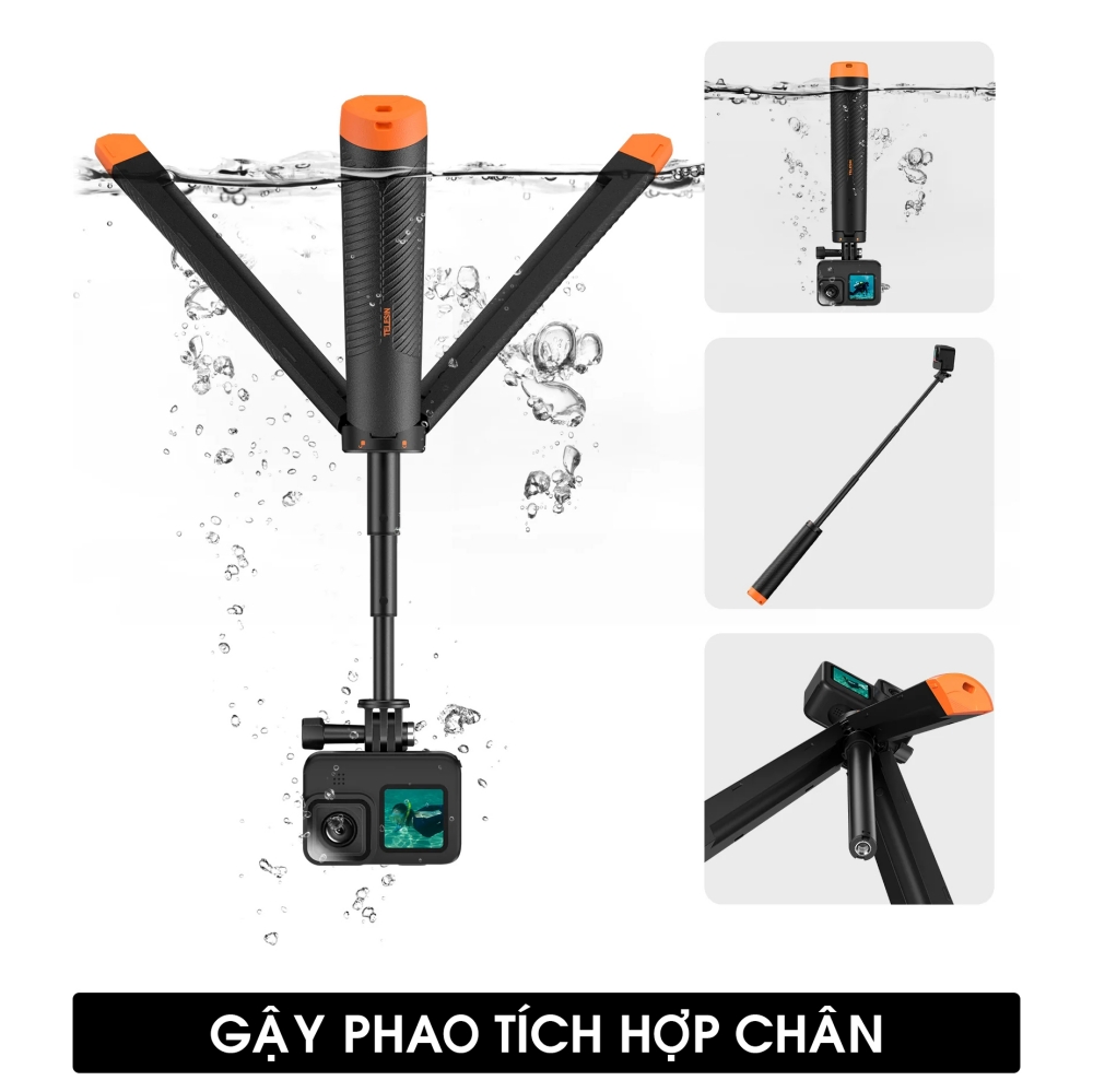 GẬY GOPRO LẶN BIỂN TELESIN (INSTA360 / ACTION CAM)