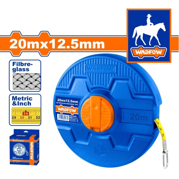 Thước dây thước cuộn thước kéo làm bằng sợi thủy tinh 20 mét WADFOW WMT2520