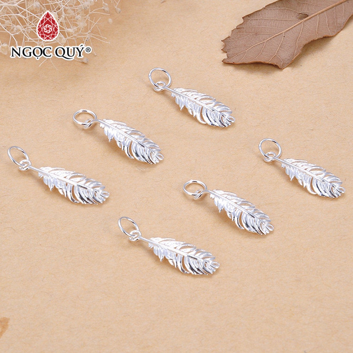 [HCM]Charm bạc lông vũ treo - Ngọc Qúy Gemstones