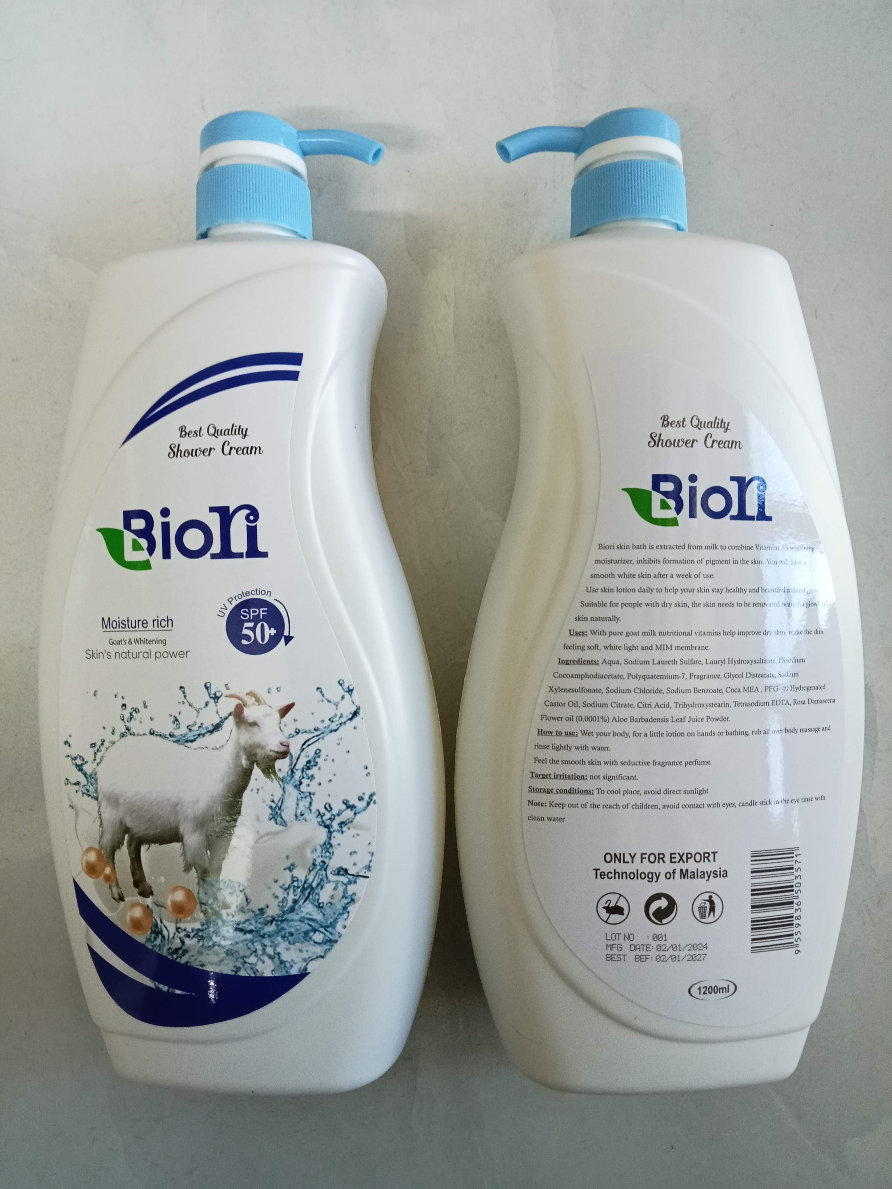 combo sữa tắm trắng da biori 1200ml ( sữa dê )