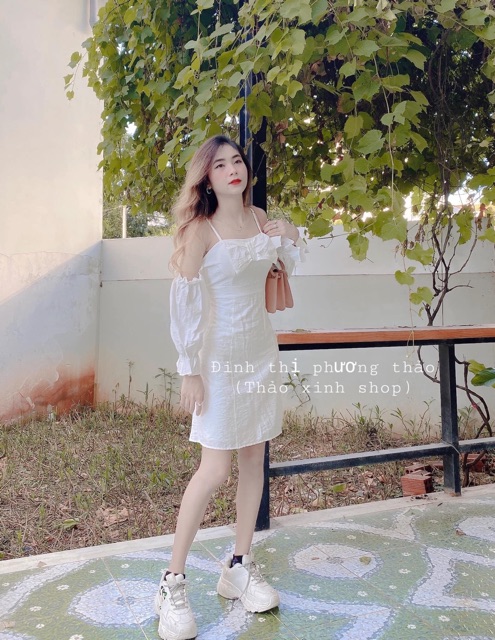 ❤️ ĐẦM TRẮNG RỚT VAI NƠ NGỰC