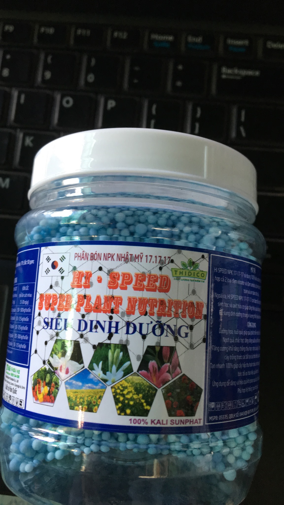 Phân bón kali sulphate dạng viên tan chậm lọ 200gr