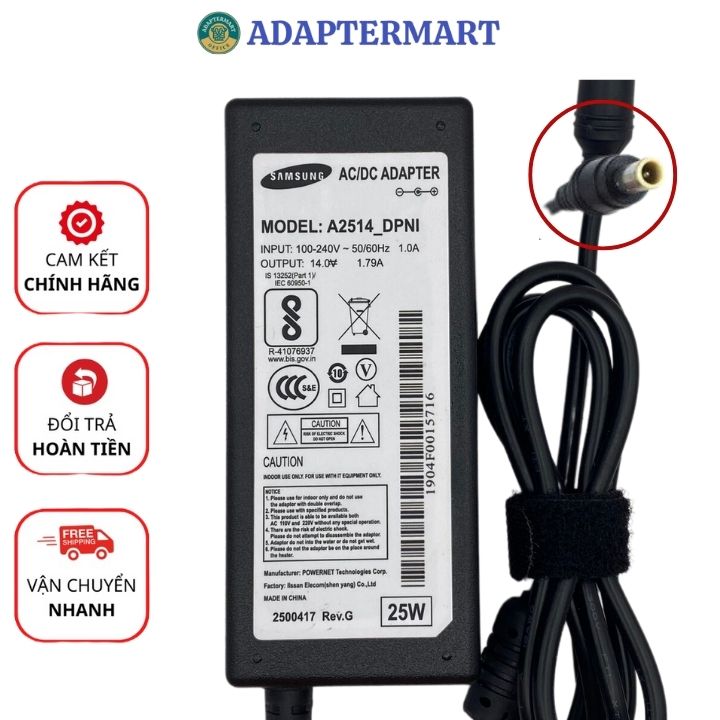 Cục nguồn màn hình samsung 14v 1.78a / 14v 1.786a / 14v 1.79a 25w