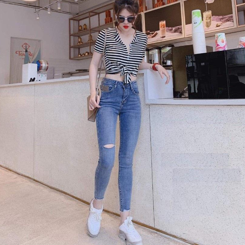 quần jean nữ lưng cao xịn hình thật chất đẹp đủ size 26 đến 30 7ms 548