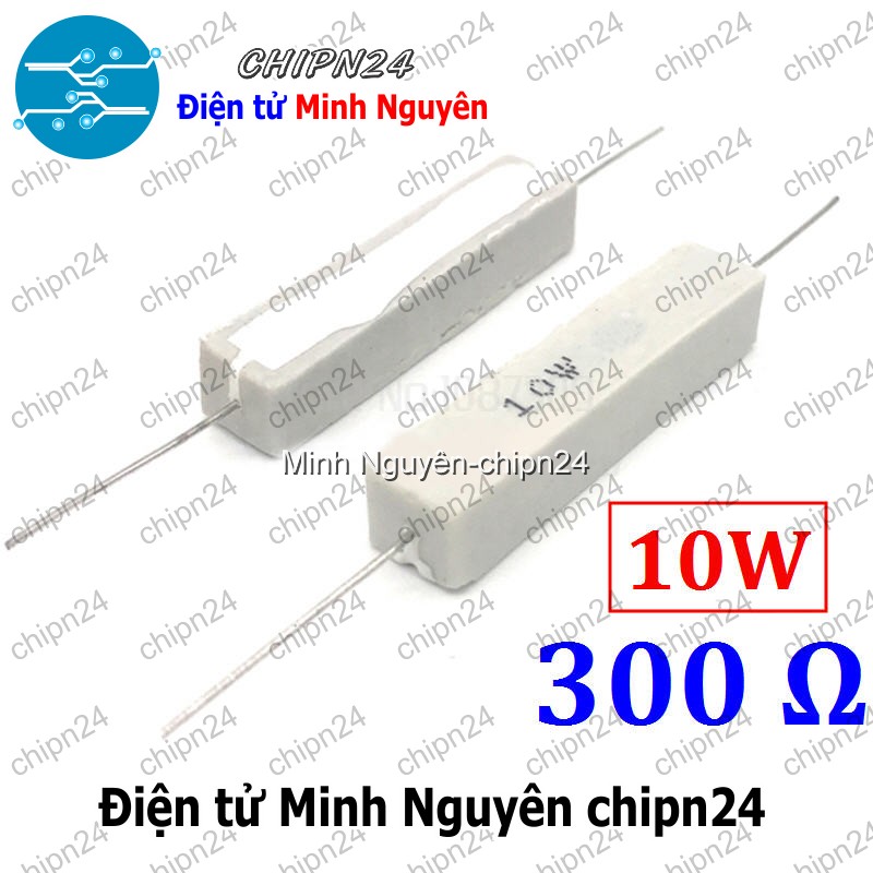 [2 con] (F335) Điện Trở Sứ 300R 10W - HH004846