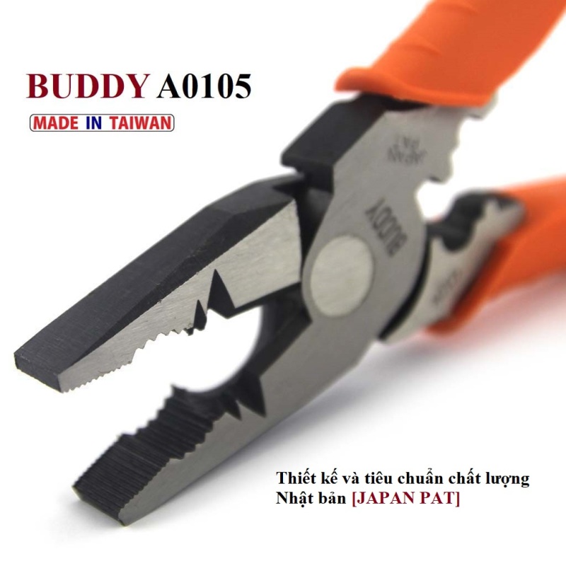 Kìm điện 5 chức năng Buddy A0105 - Kim cắt dây điện, kìm tuốt dây điện tiêu chuẩn nhật bản