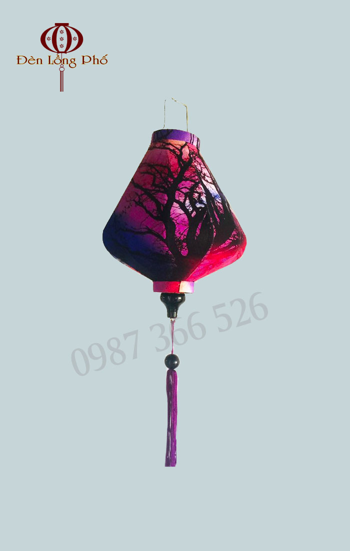 Combo 20 đèn lồng Hội An vải lanh hoa size 30 cm