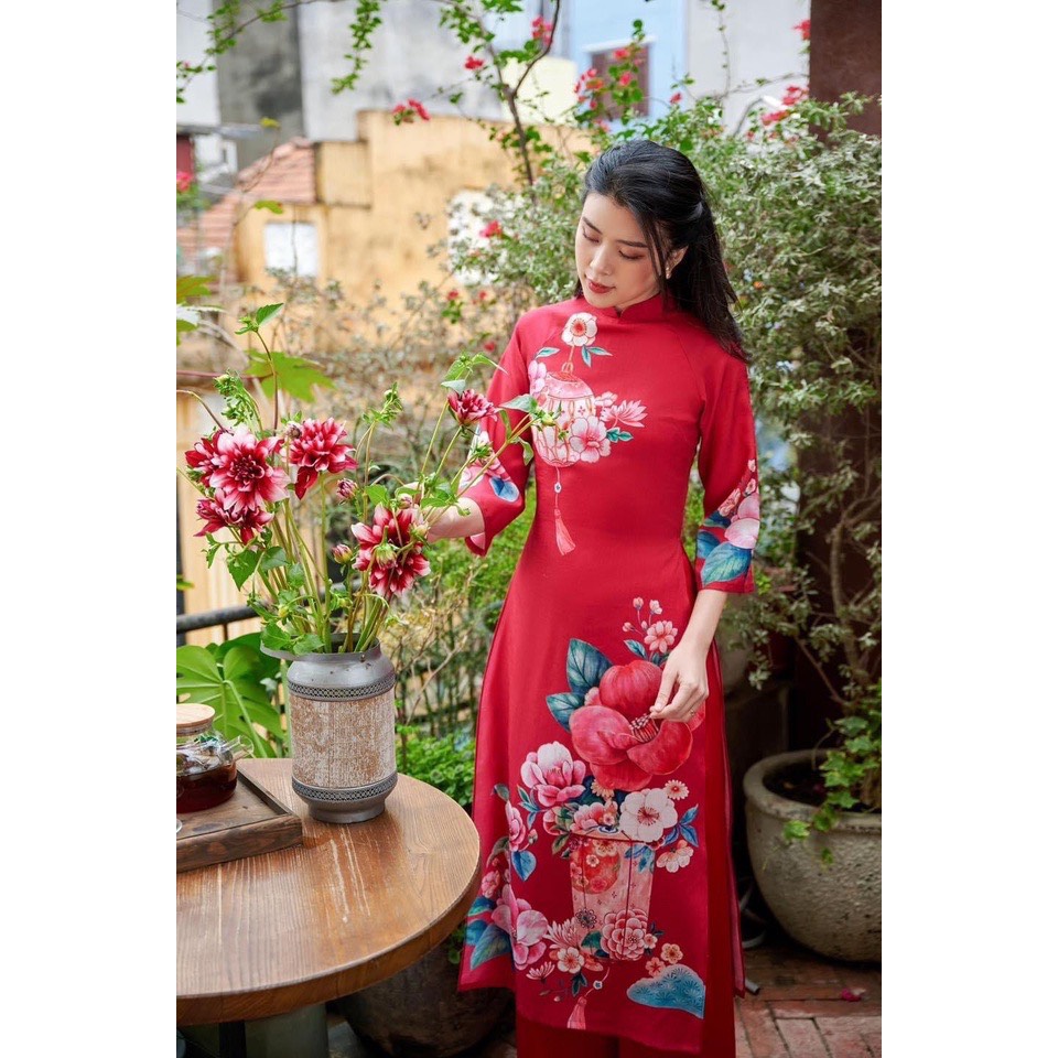 Áo dài lụa gấm mẫu mới