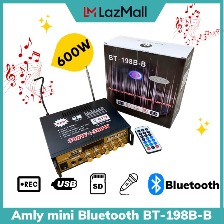 Amply mini, amply, âm ly karaoke, bộ Khuếch Đại Mini Tại Nhà 600W 220V/12V Chính Hãng Bộ Khuếch Đại Công Suất Âm Thanh Nổi Bluetooth, Máy Phát Nhạc Âm Thanh Khuếch Đại Âm Thanh Xe Nhà