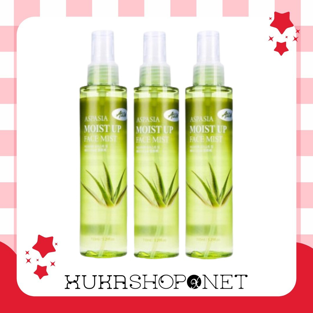 Xịt khoáng lô hội nha đam Aspasia Moist Up Face Mist Nha đam Hàn Quốc dưỡng trắng da giữ ẩm 150ml