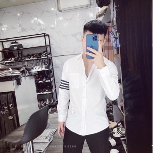 Áo Sơ Mi Thome 4 Sọc đen cánh tay