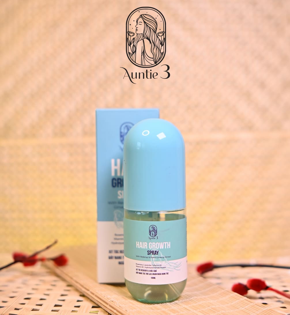 Xịt tóc Redensyl và Hắc Sâm 100ml Auntie 3 Vietnam Chính Hãng