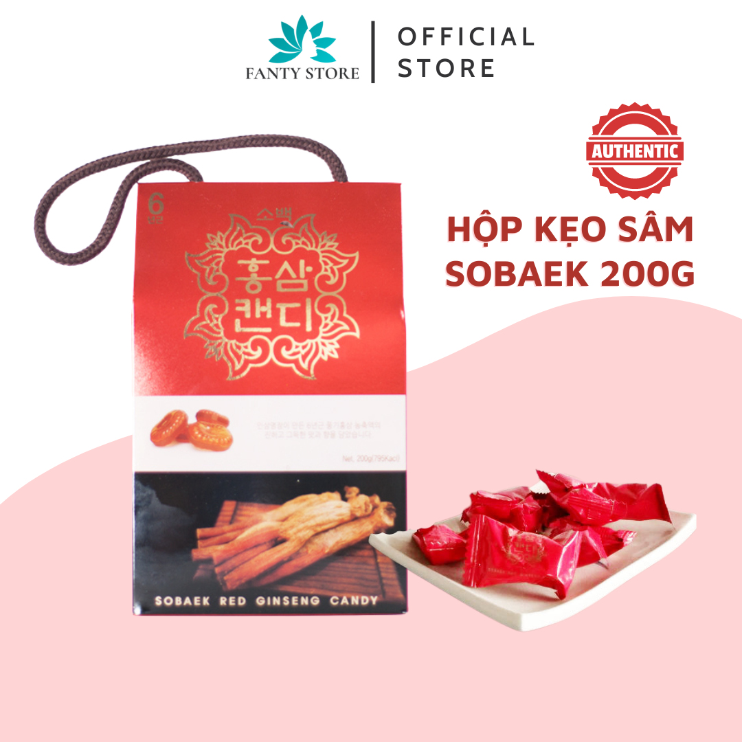 Hộp giấy Kẹo hồng sâm Sobaek 200g - Sobaek red ginseng candy korea