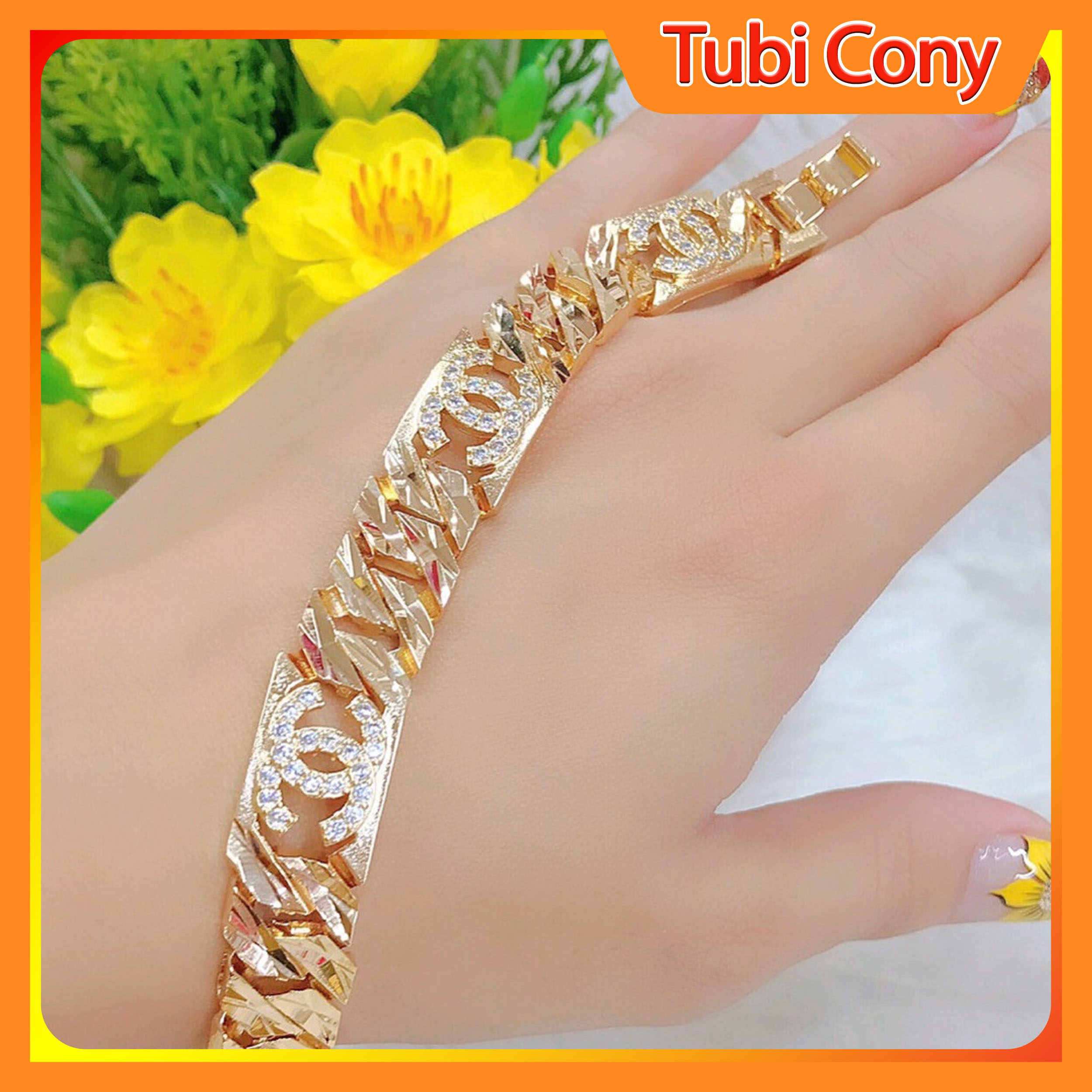 Lắc Tay Nữ cao cấp   ( Free Size ) Mạ Vàng 18K Mẫu 062R26.02135 - Thời Trang - Giá Cả Phải Chăng  - Tubi Cony - Ảnh Shop Tự Chụp