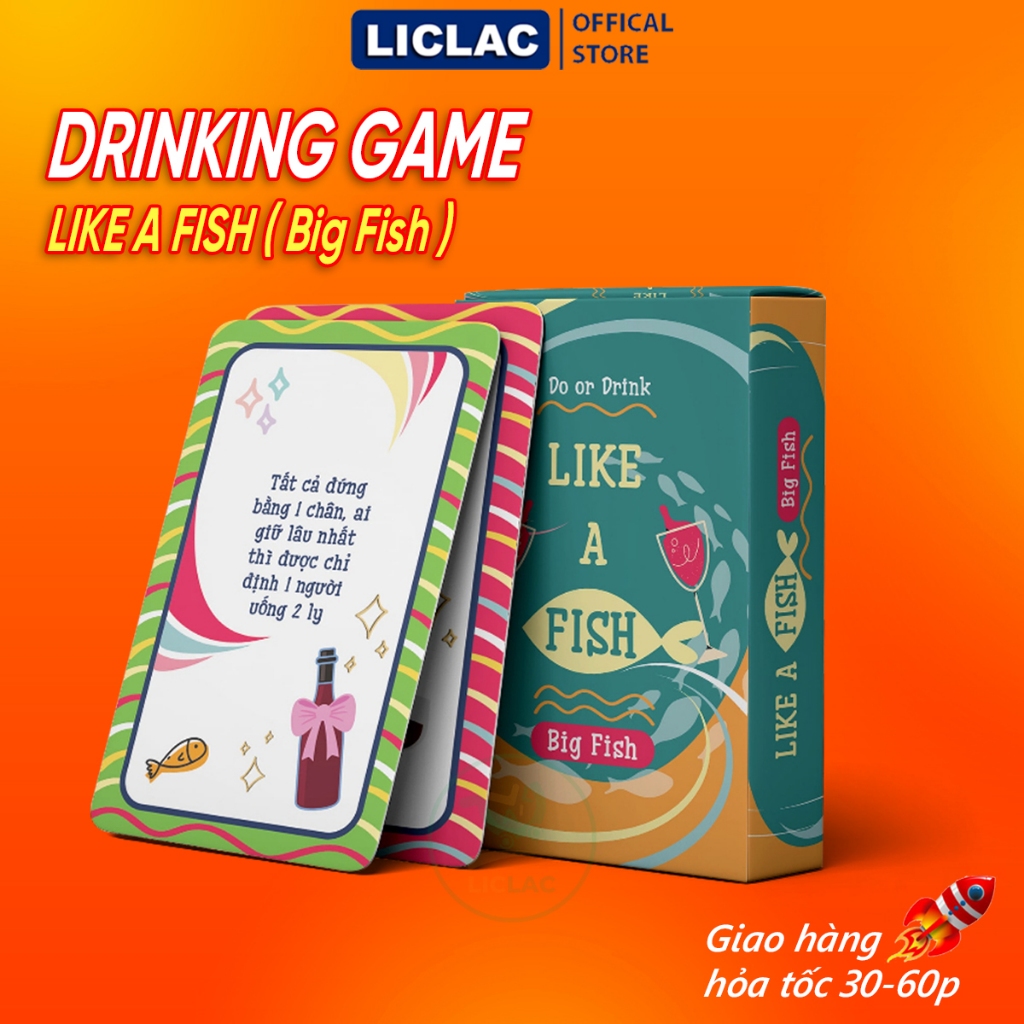 Bộ bài nhậu do or drink like a fish ver big fish gồm 35 lá - drinking game dành cho nhóm bạn với những thử thách thú vị