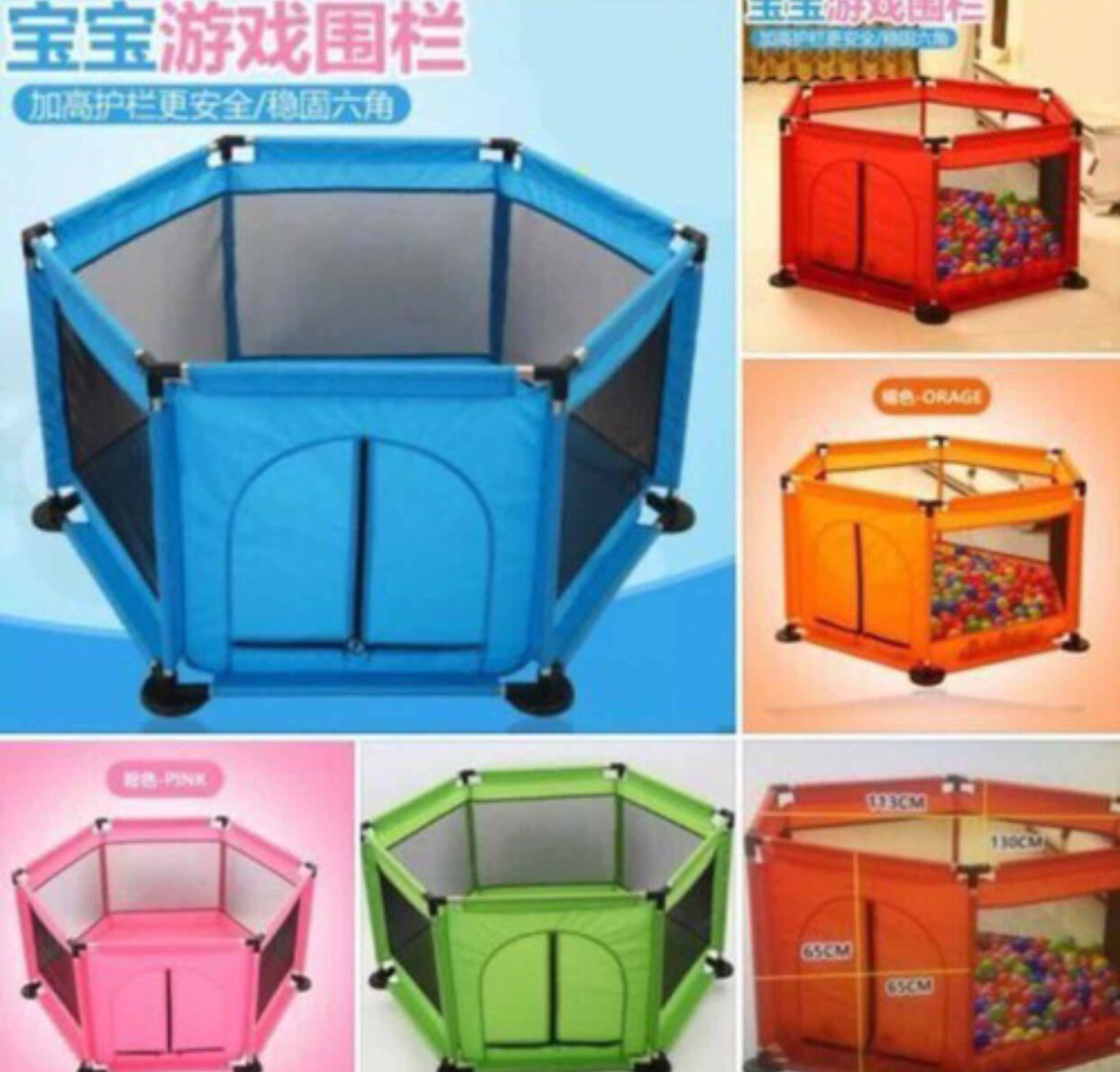 Quây cũi kiêm nhà bóng khung inox cho bé
