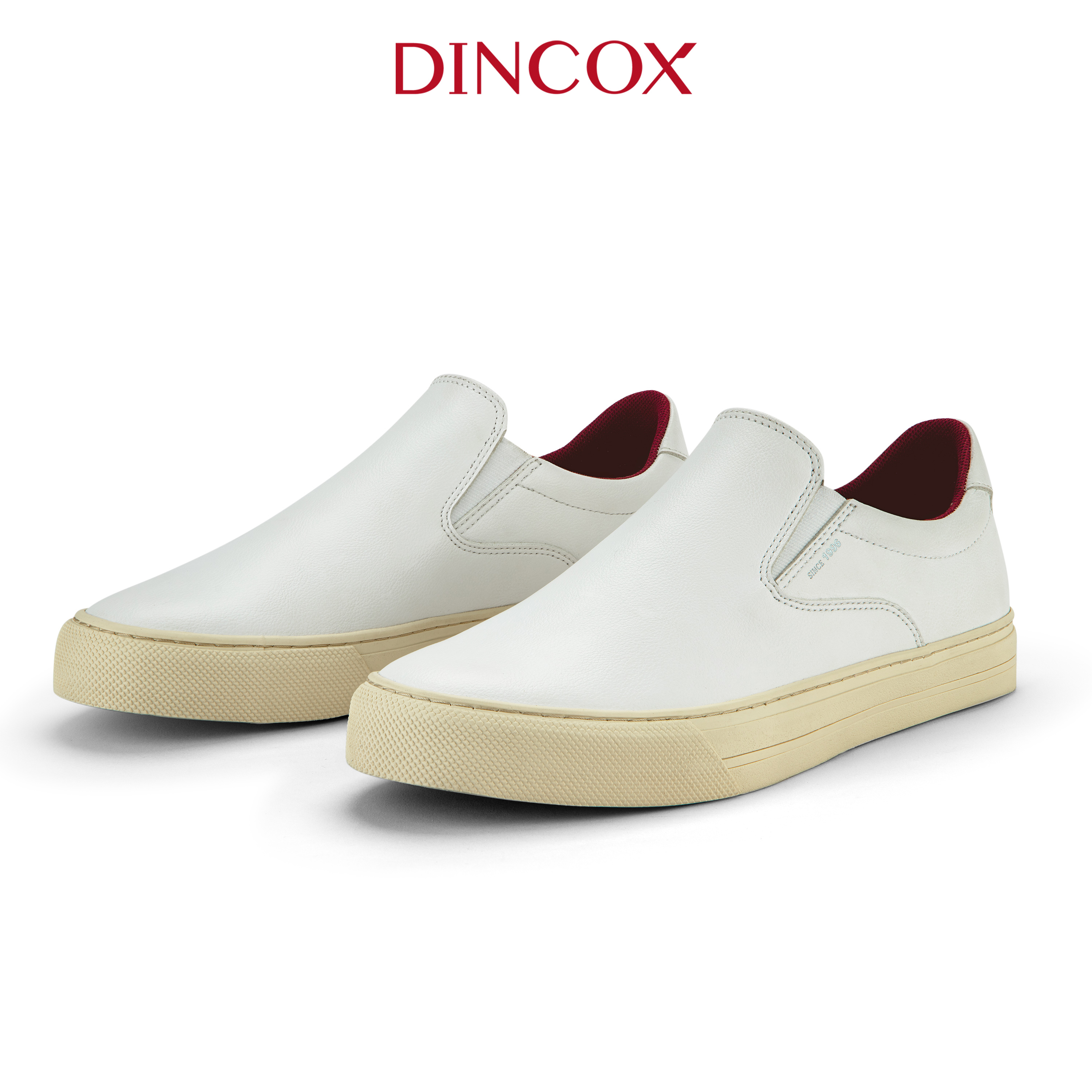 Giày Lười Da Nam Slip on Dincox C38 White