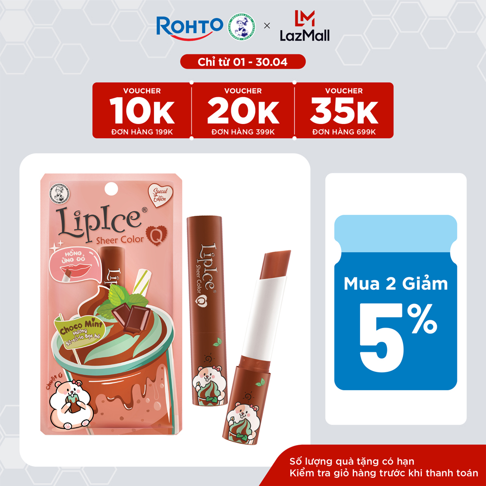 Son dưỡng Lipice Sheer Color Q Choco Mint 2.4g (Sô-cô-la Bạc hà)