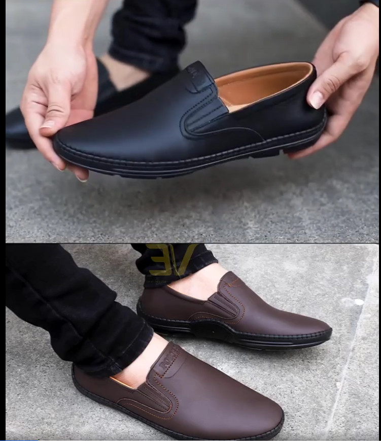 Giày lười nam da bò nguyên tấm