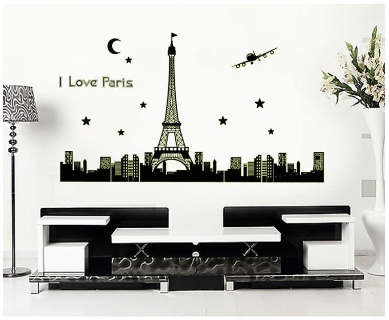[HCM]Decal dán tường Dạ quang Paris AmyShop DDQ008