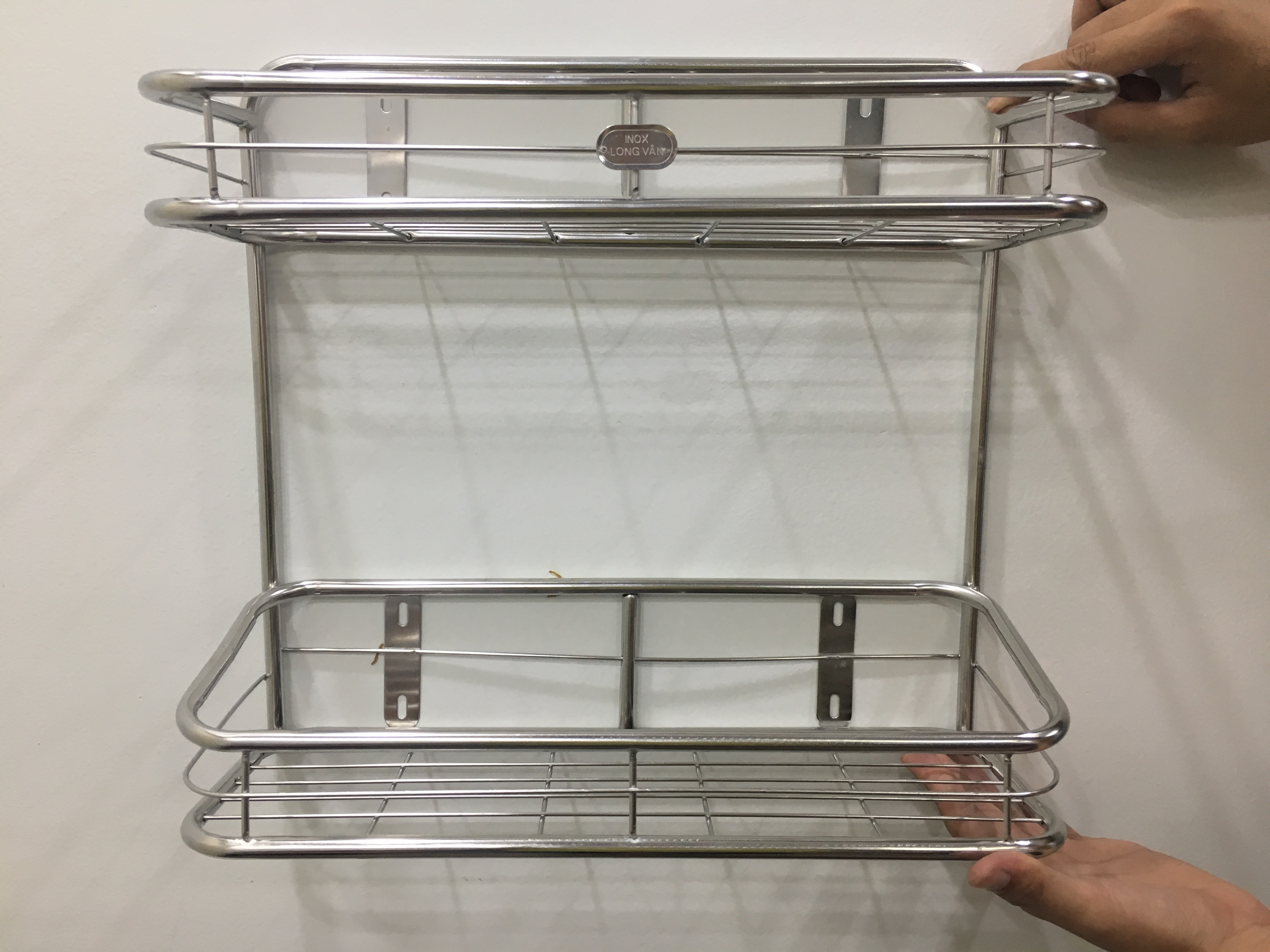 KỆ ỐNG INOX ĐỰNG GIA VỊ 2 TẦNG