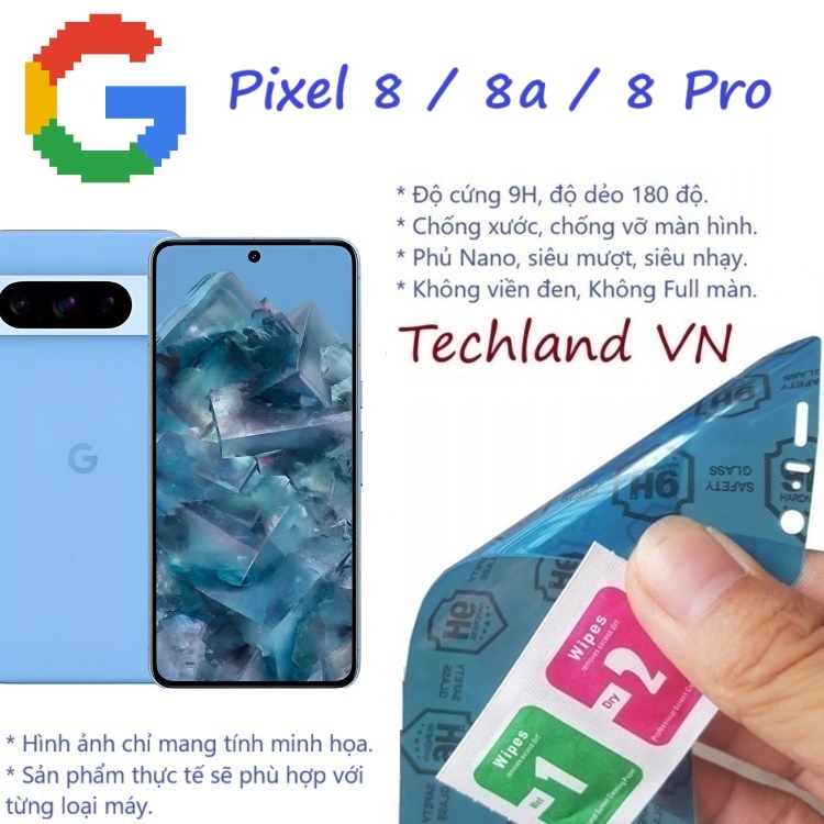 Cường Lực Phủ Nano Google Pixel 8 / 8a / 8 Pro 5G - Trong Suốt, Không Full Màn, Không Viền Đen