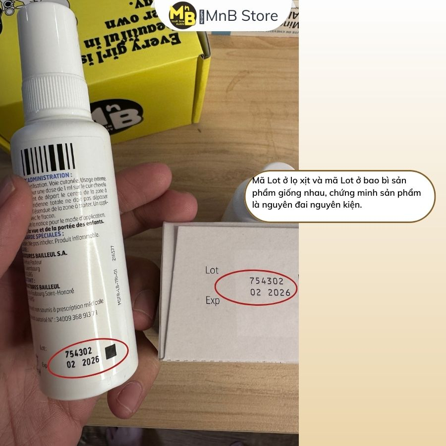 Xịt mọc tóc Minoxidil Bailleul 2% 5% 60ml