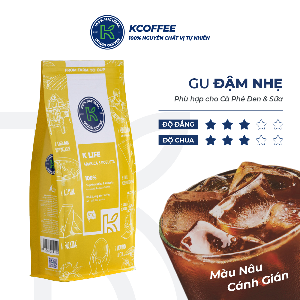 Roasted and Ground Coffee Specialty Pure Filtered Coffee K Coffee K Life 227g