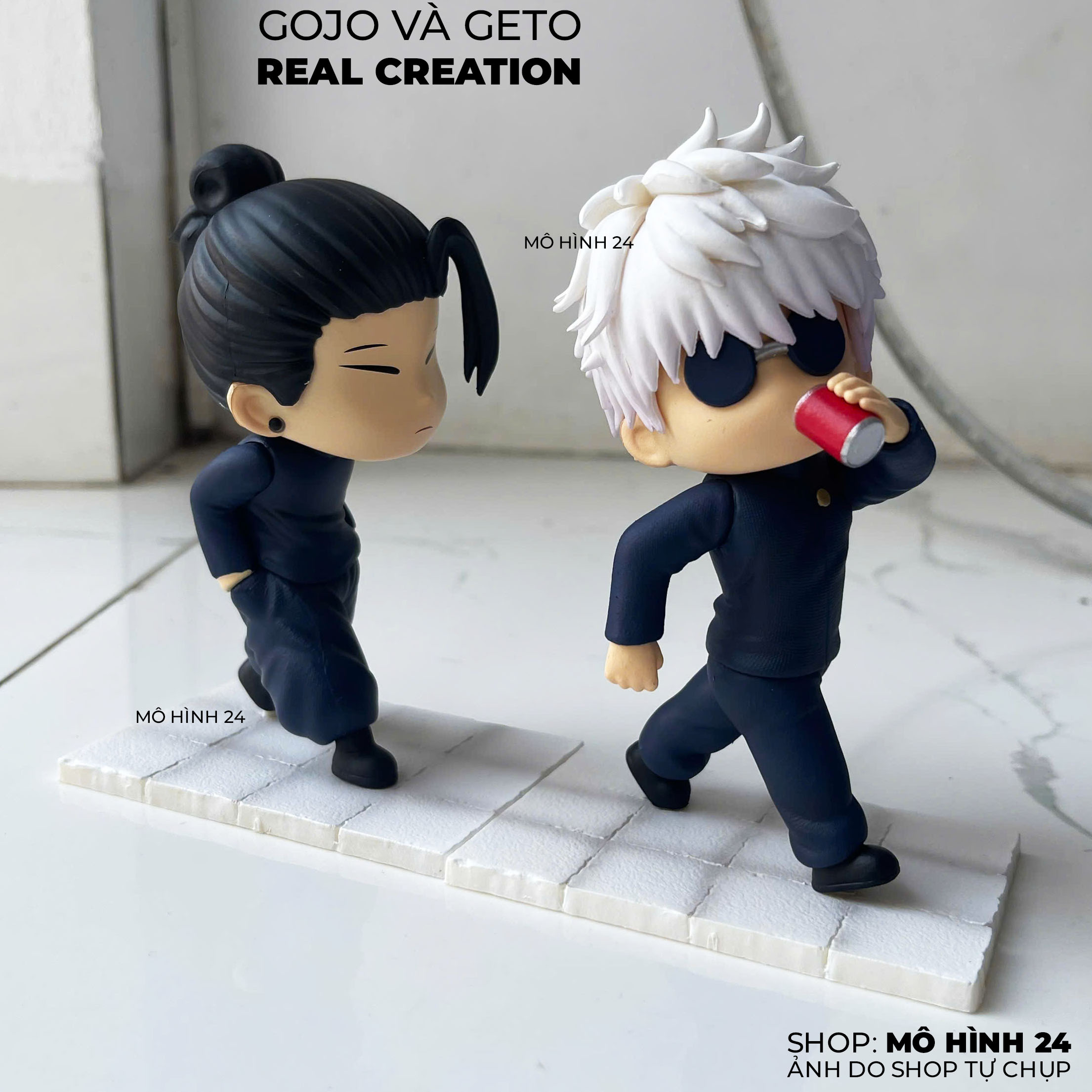 Mô hình nhân vật Gojo và Geto Real Creation studio nhựa PVC Chibi Jujutsu Kaisen Geto Suguru và Gojo Satoru chú thuật sư