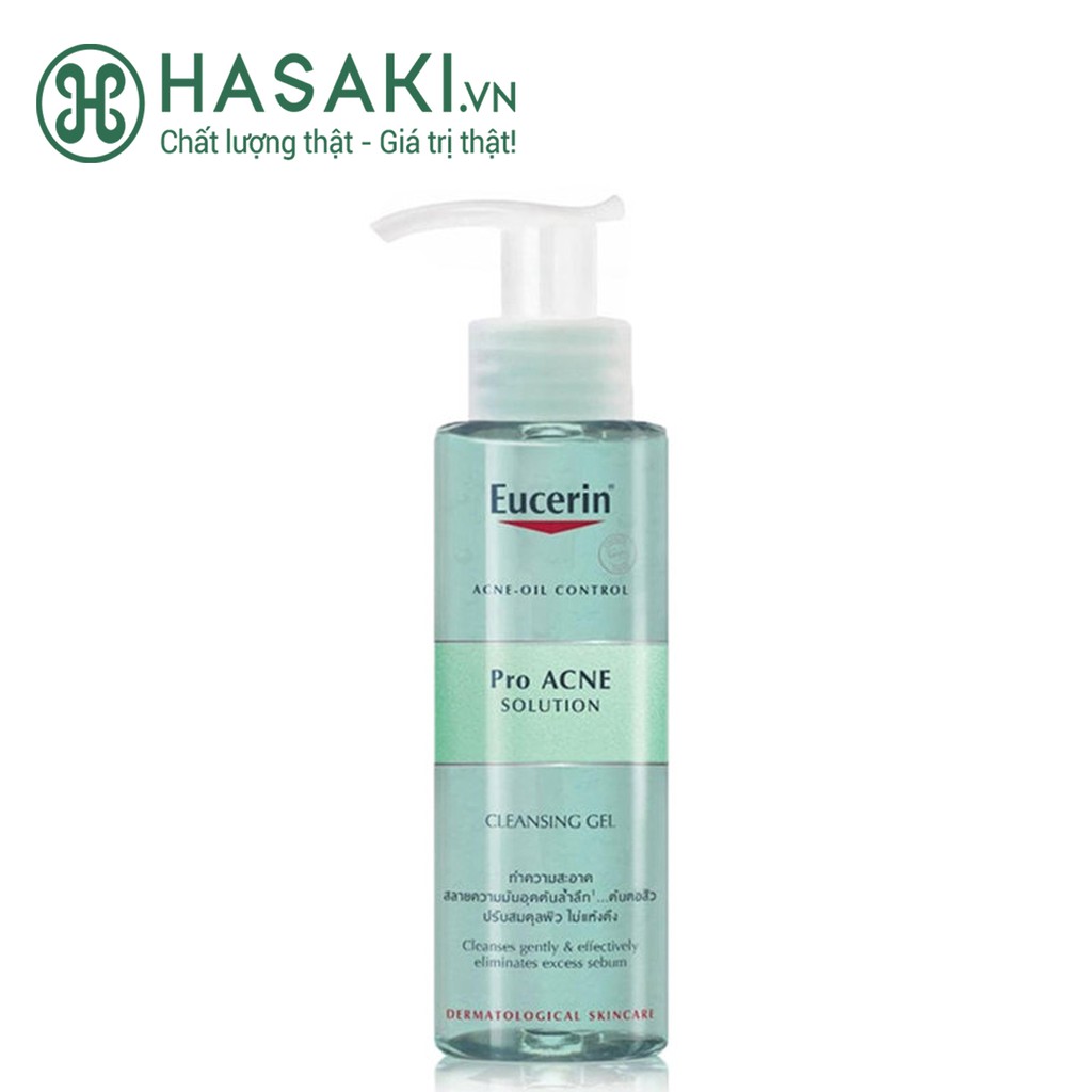 Gel Rửa Mặt Eucerin Cho Da Nhờn Mụn Eucerin ProAcne Solution Cleansing Gel Hasaki Sản Phẩm Chính Hãng