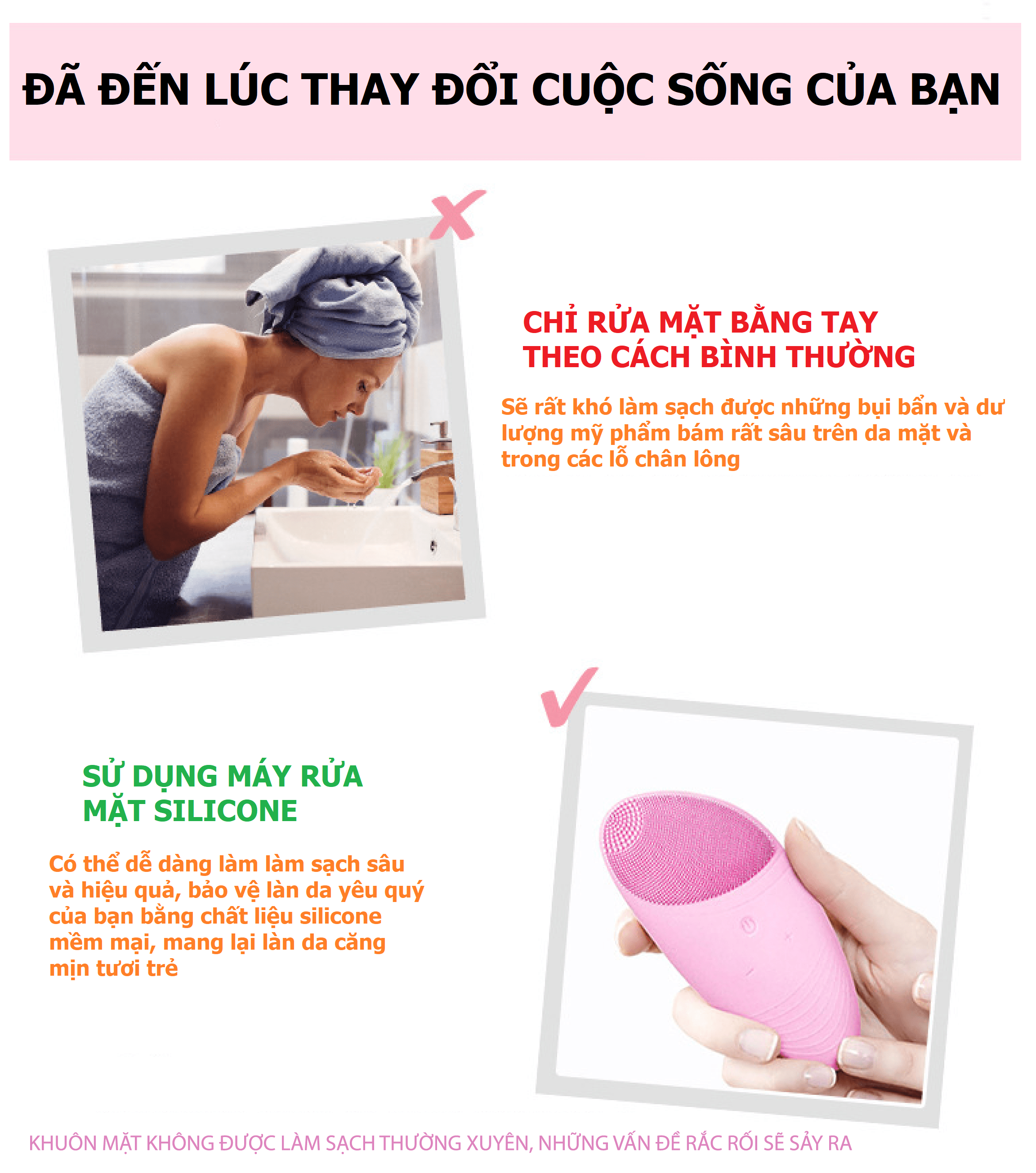 [BH 1 ĐỔI 1] Máy rửa mặt AIKEDILI SONIC SUMMER LOOK