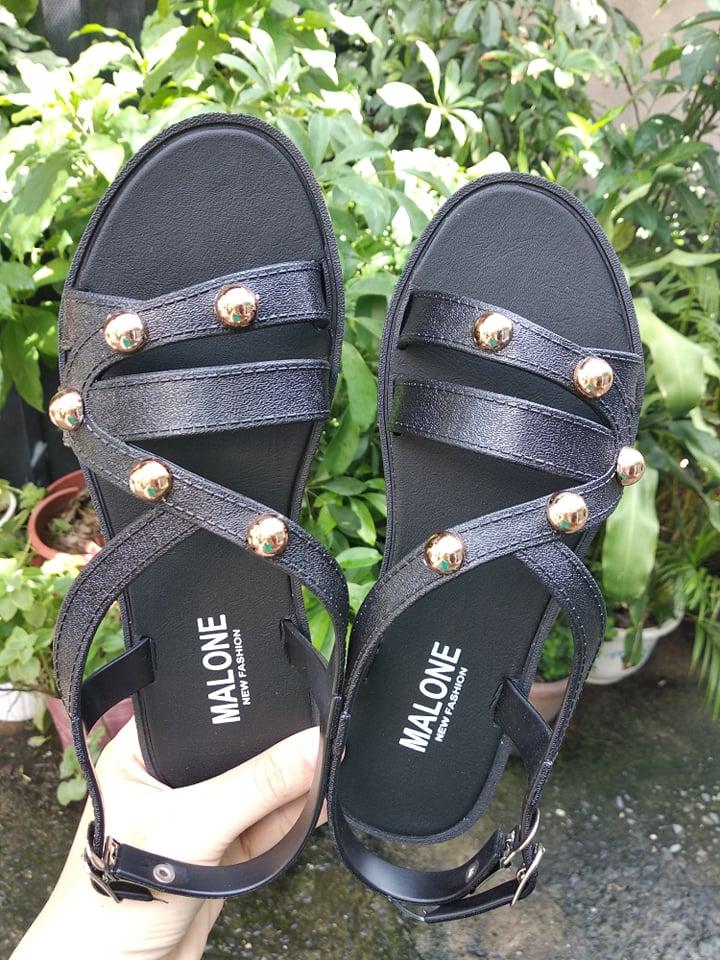 [HCM]Sandal đế bệt đính kim loại