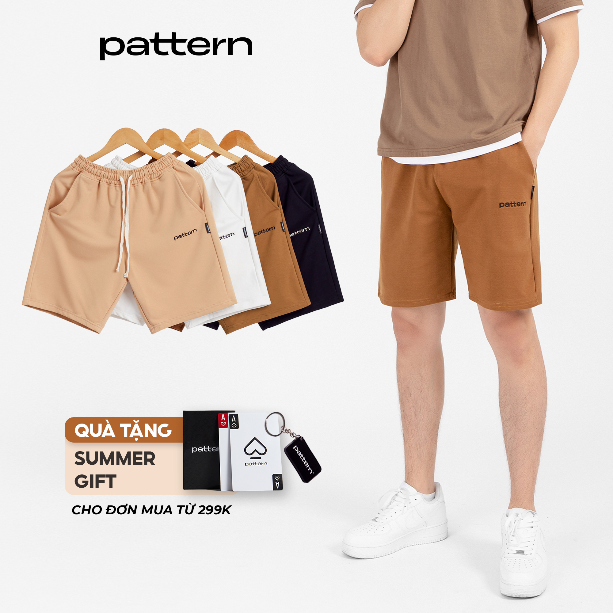 Quần short nỉ nam PATTERN THE 1992 4 màu trơn