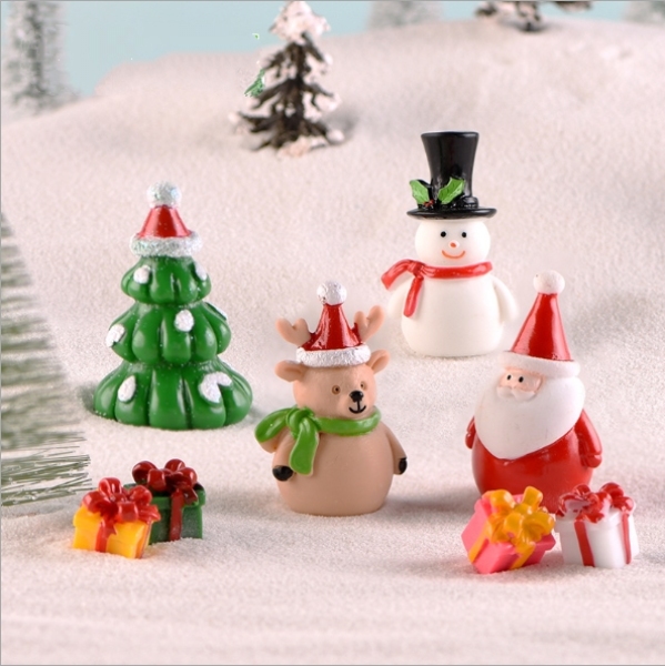 Mô hình người tuyết dễ thương tuần lộc ông già noel gói quà Giáng sinh trang trí tiểu cảnh móc khóa DIY