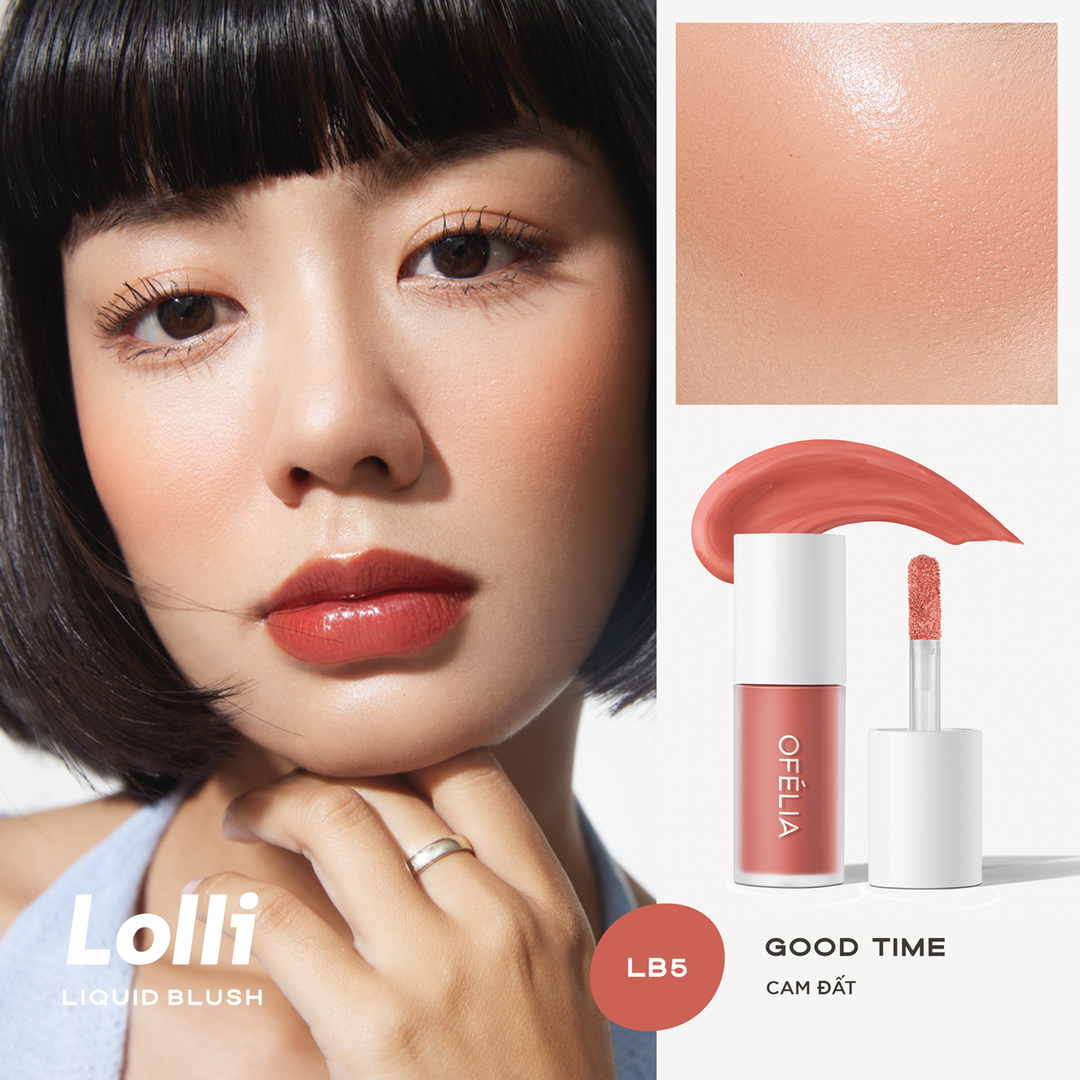 Kem má hồng ofélia lolli liquid blush 4.3g