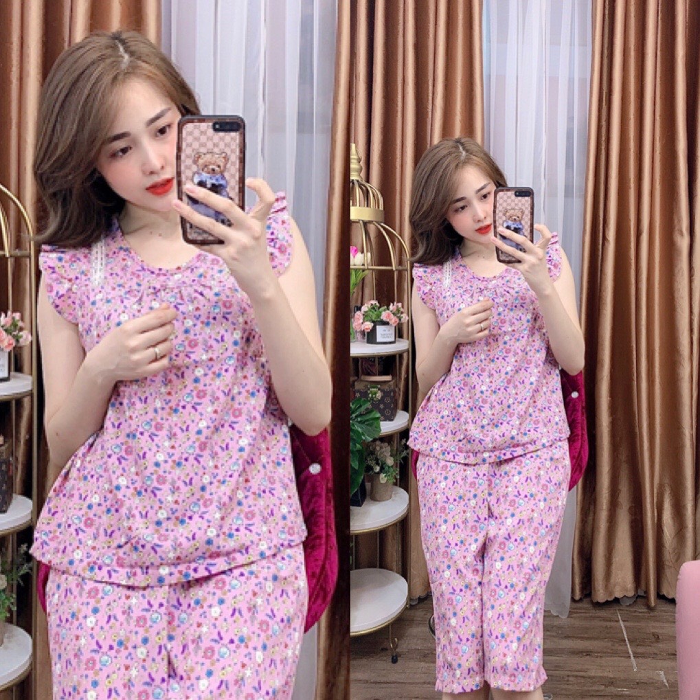 ĐỒ BỘ LỤA LỬNG HỌA TIẾT HOA MỚI NHẤT (ẢNH THẬT) CÓ SIZE 40-75KG - LUA24