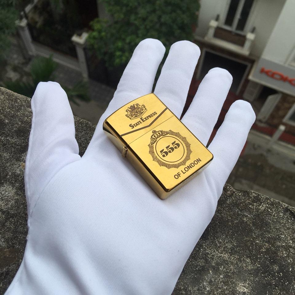 [HCM]Bật Lửa Zippo USA Khắc Logo 5555 - Tặng Xăng Đá