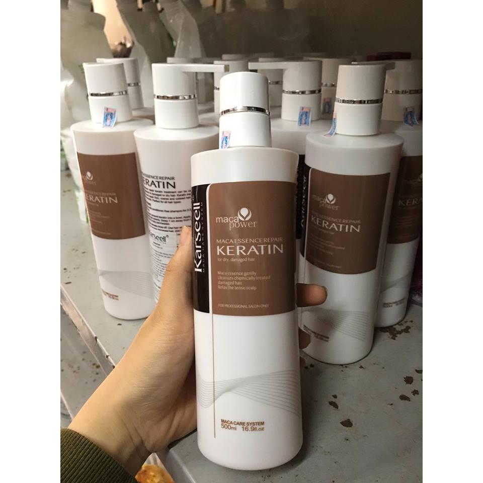 Keratin maca karseell dạng gel mật ong phục hồi tóc thần tốc tóc hư tổn 500ml