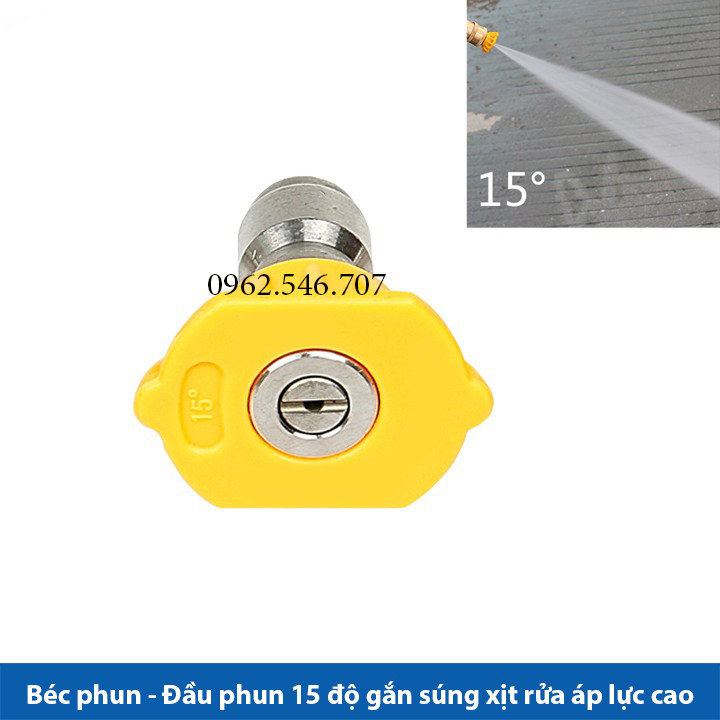 Bộ 4 Béc phun kèm khớp nối nhanh - Đầu béc gắn súng xịt rửa của máy rửa xe áp lực cao - Ren nối nhanh 1/4 inch