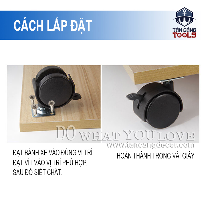 Bộ 4 Bánh Xe Có Khóa 40 mm