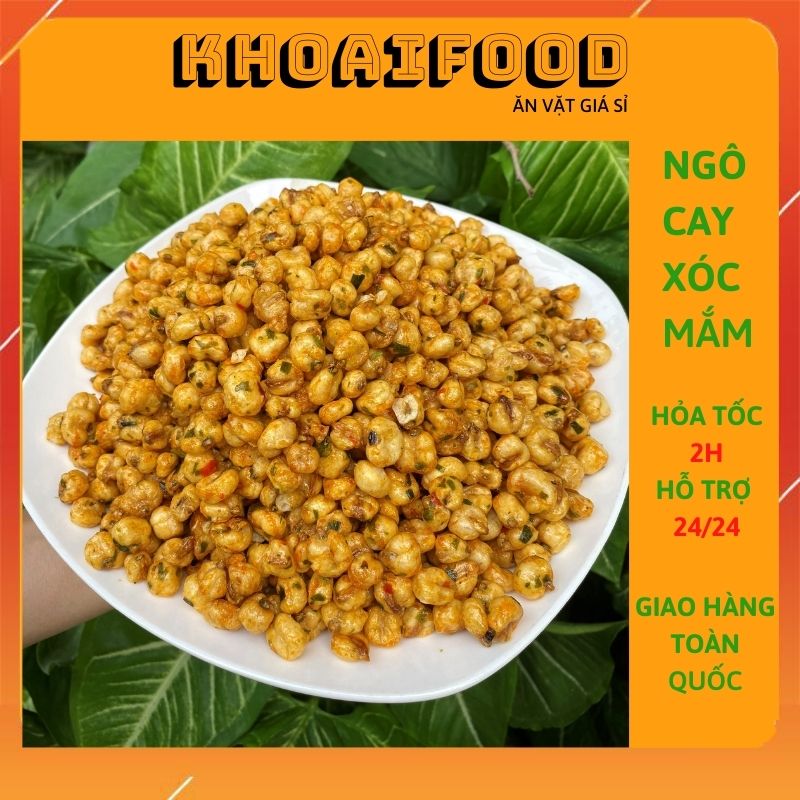 Ngô cay xóc mắm zip dùng thử giòn tan cay nhẹ