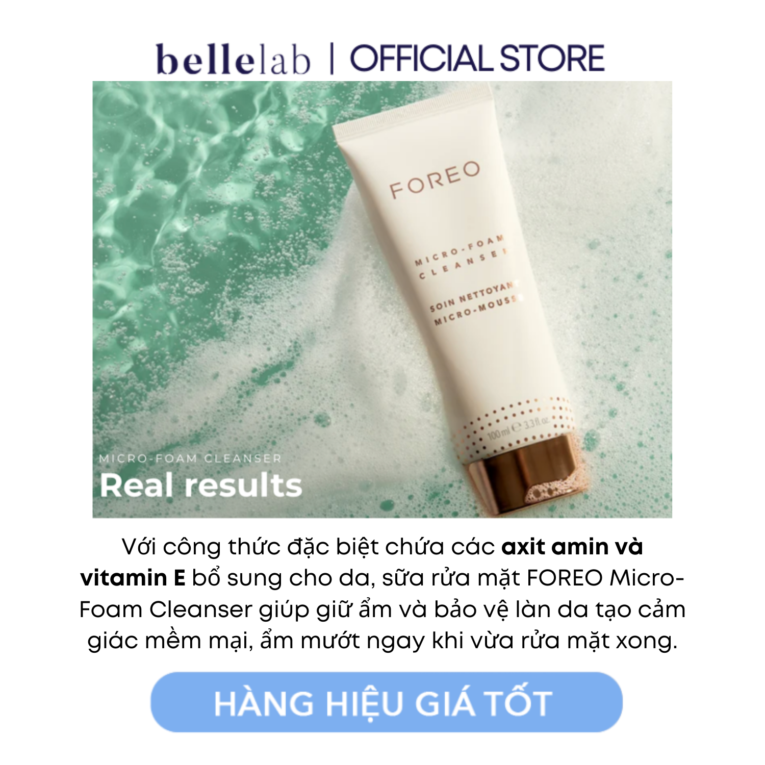 [CHÍNH HÃNG - CÓ SẴN] SỮA RỬA MẶT TẠO BỌT FOREO MICRO-FOAM CLEANSER - 2 SIZE