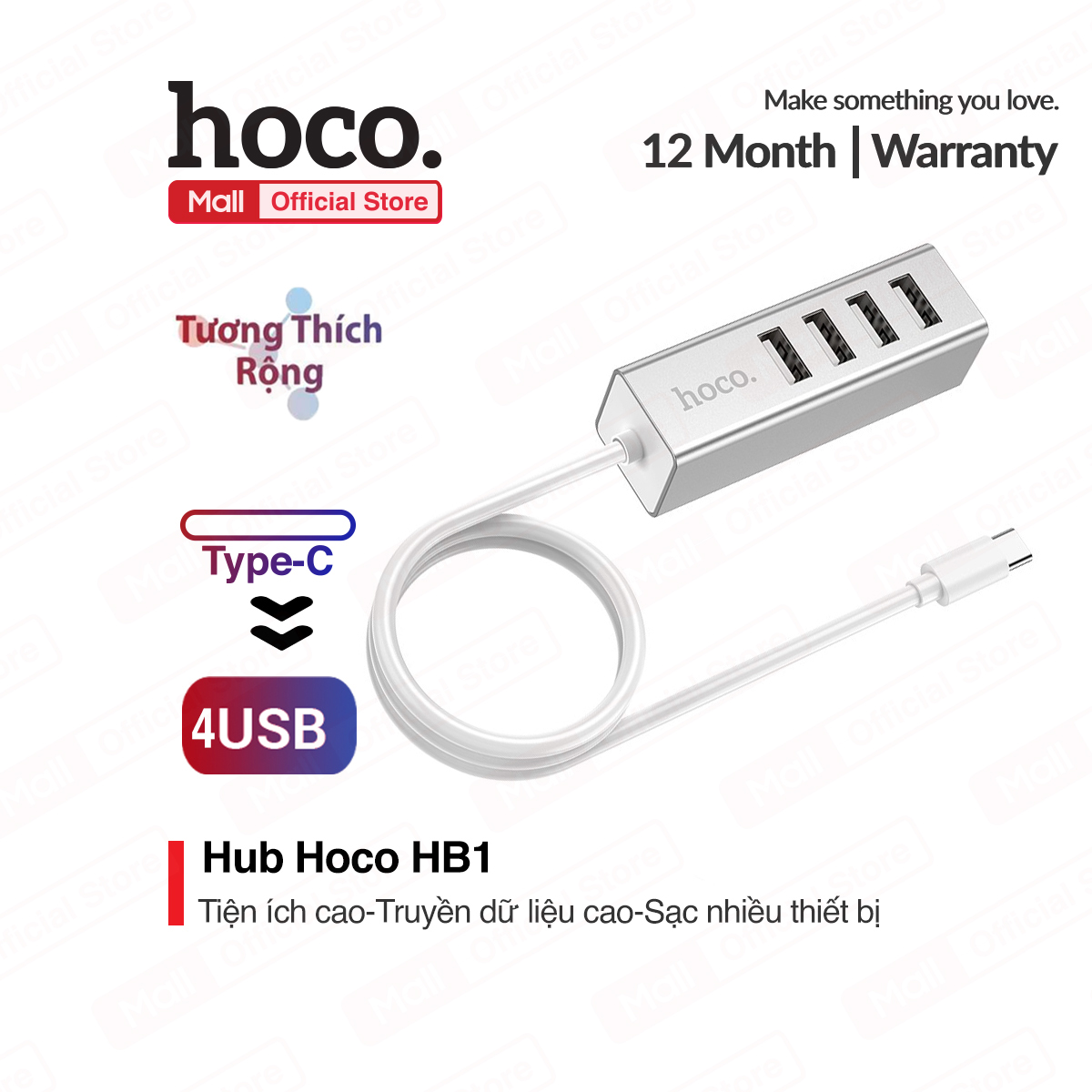 [HCM]HUB USB 4 cổng Hoco HB1