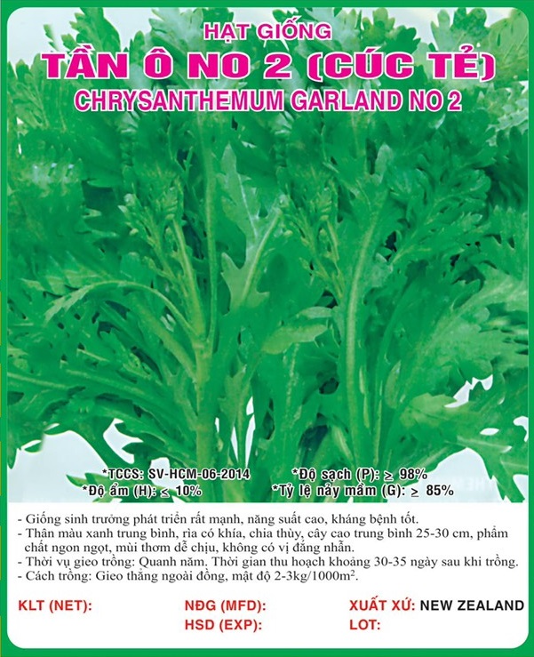 Hạt giống rau tần ô - cải cúc VTS134 | Vạn Tín Store