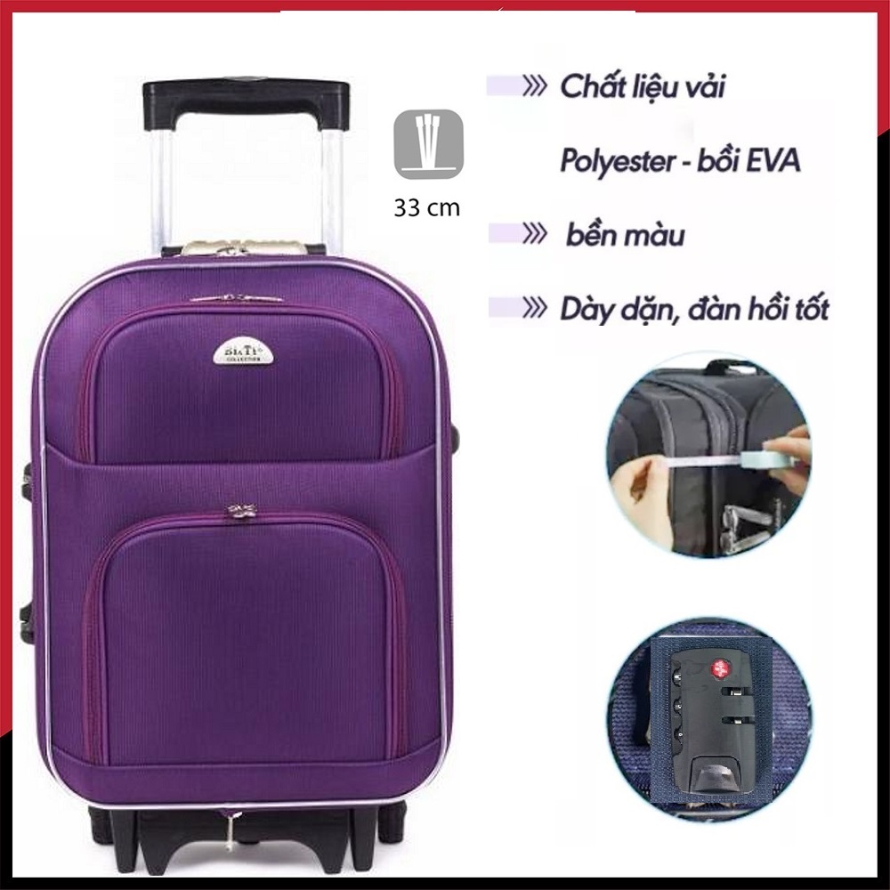 Vali Kéo Du Lịch BI&TI Màu Tím Có Nắp - 22 Inch